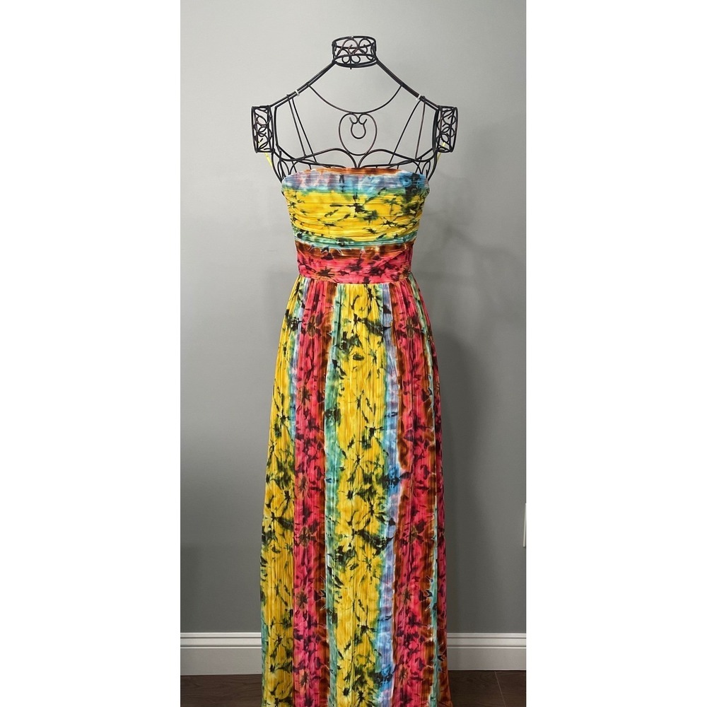 Ramy Brook Tie Dye Strapless Handkerchief Hem Midi Maxi Dress Small Retail $445